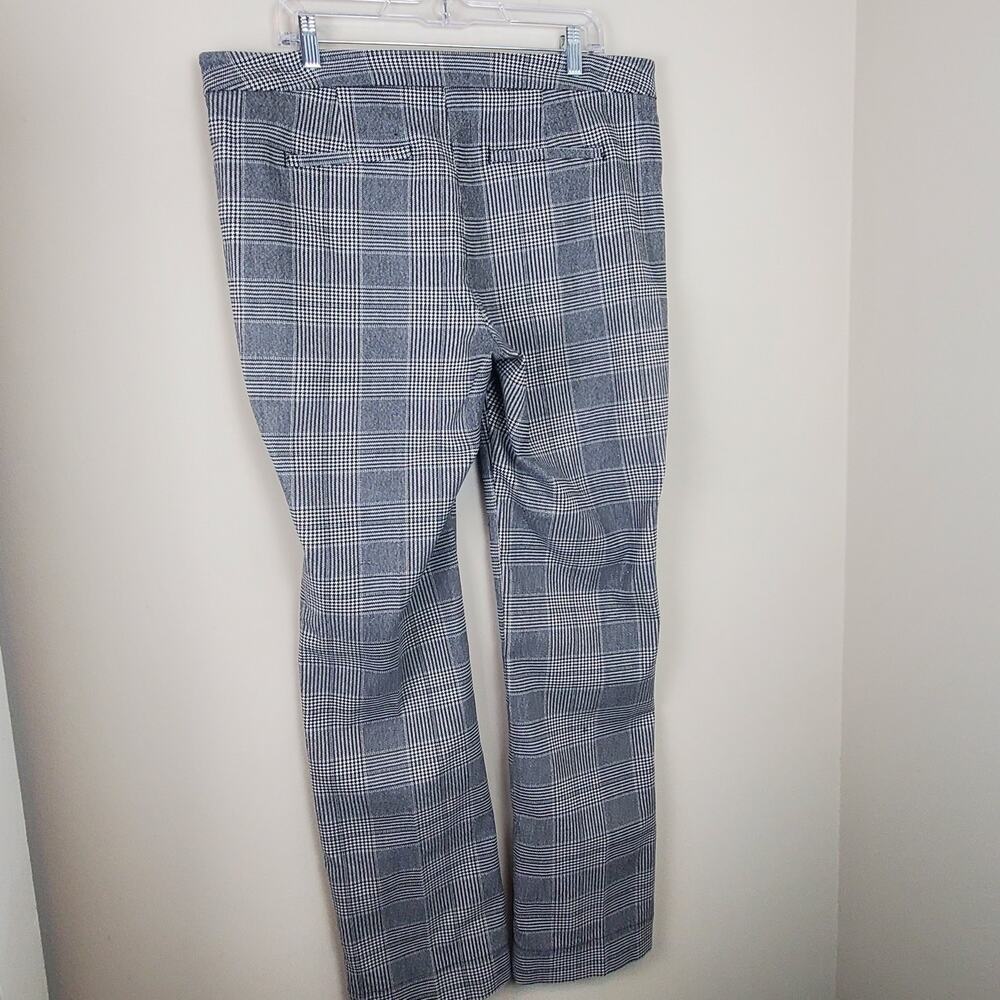 NYDJ High Waisted Straight Leg Glen Plaid Houndstooth Trouser Pants - Picture 3 of 8